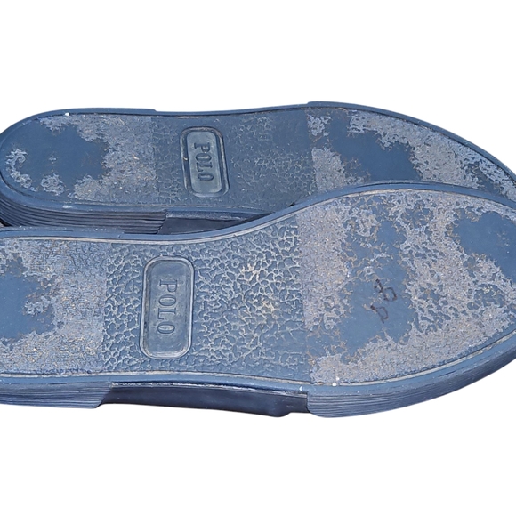 Polo by Ralph Lauren Faxon Low Gray and Blue Sneakers Casual Canvas Men 10D - Picture 6 of 7